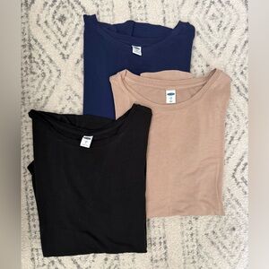 Old Navy // 3 pack Women's Short Sleeve Tees - Black, Navy, and Tan